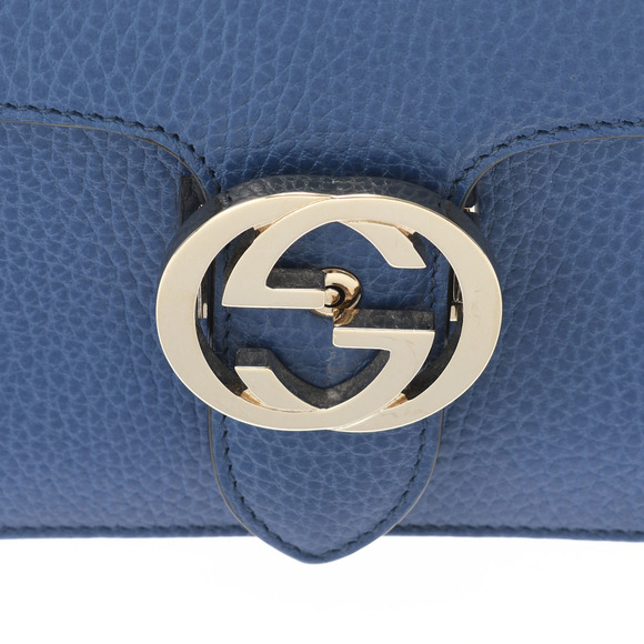 Gucci Interlocking Chain Shoulder Bag Blue - Picture 9 of 12